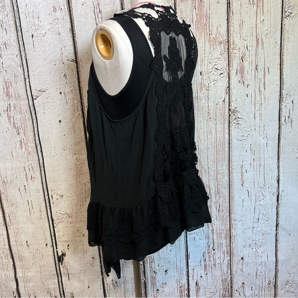 NEW NWT Umgee Embroidered Lace Ruffle Sheer Cardigan Vest Shawl Size M/L - Picture 6 of 16